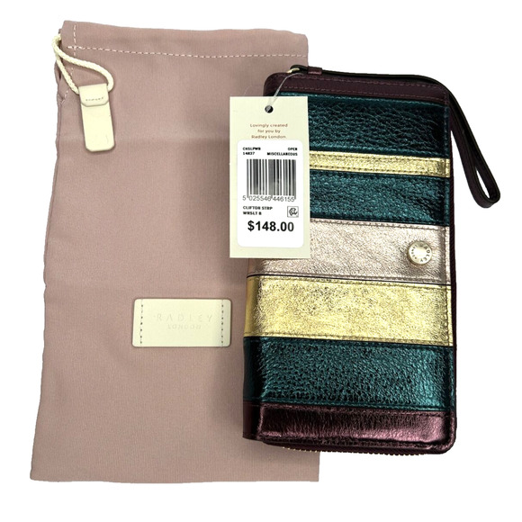 Radley London Clifton Hall Phone Wristlet / Wallet $148, Metallic Amethyst/Gold - Picture 8 of 8